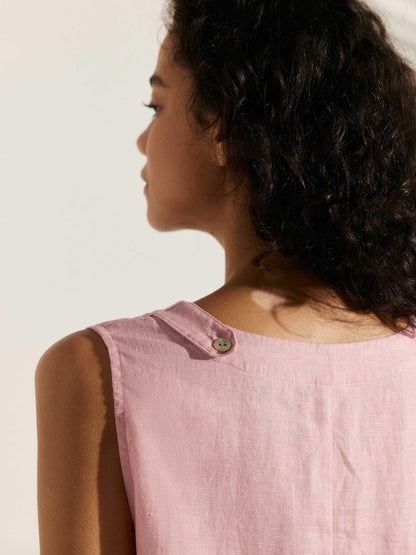 Julia | Women’s Linen Sleeveless Easy Shift Dress