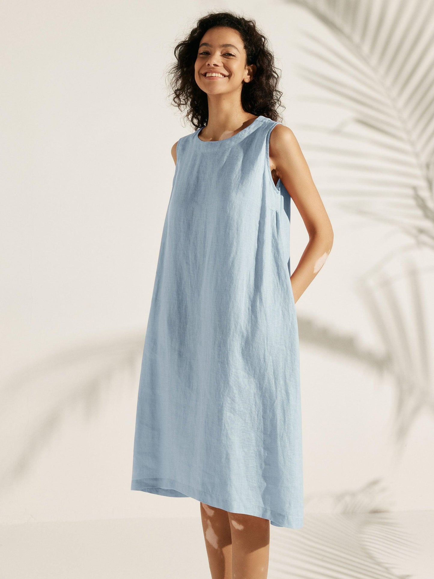 Julia | Women’s Linen Sleeveless Easy Shift Dress