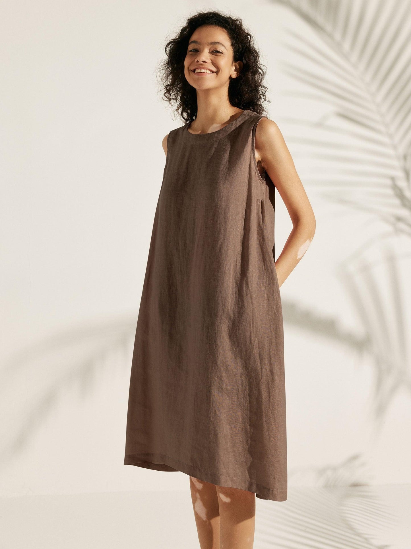 Julia | Women’s Linen Sleeveless Easy Shift Dress