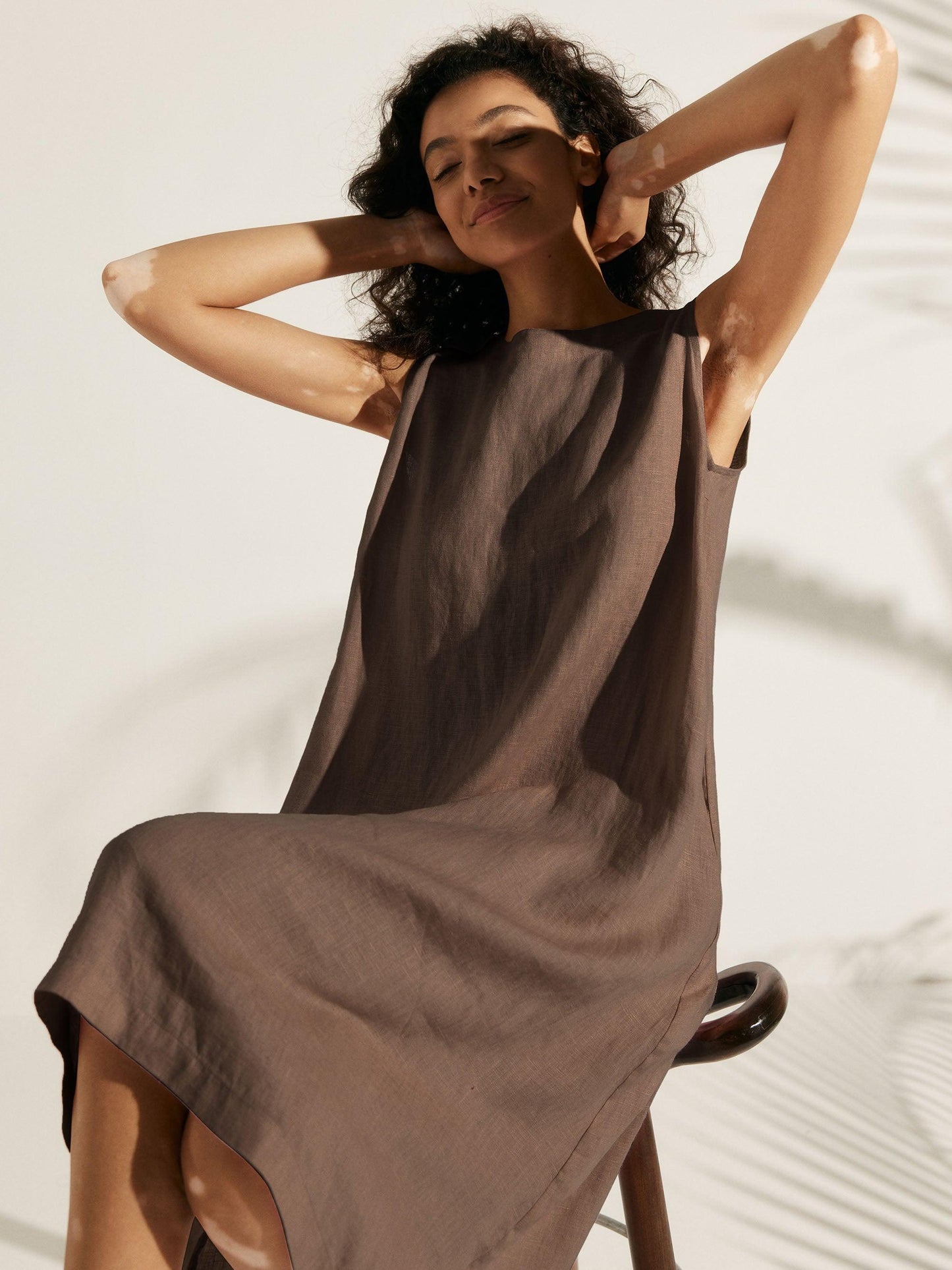 Julia | Women’s Linen Sleeveless Easy Shift Dress