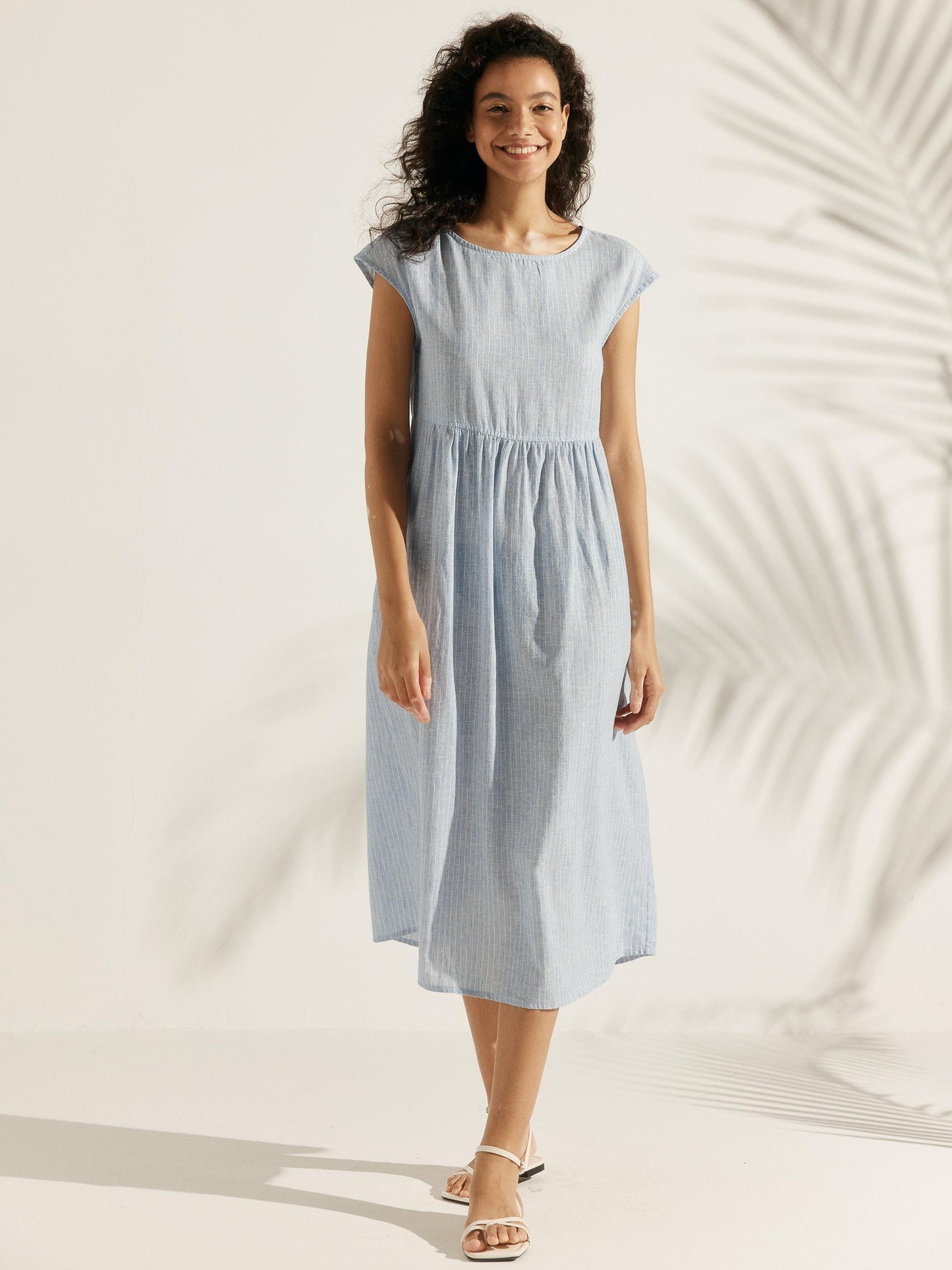 Harlow | Women’s Washed Linen Cap Sleeve Maxi Dress