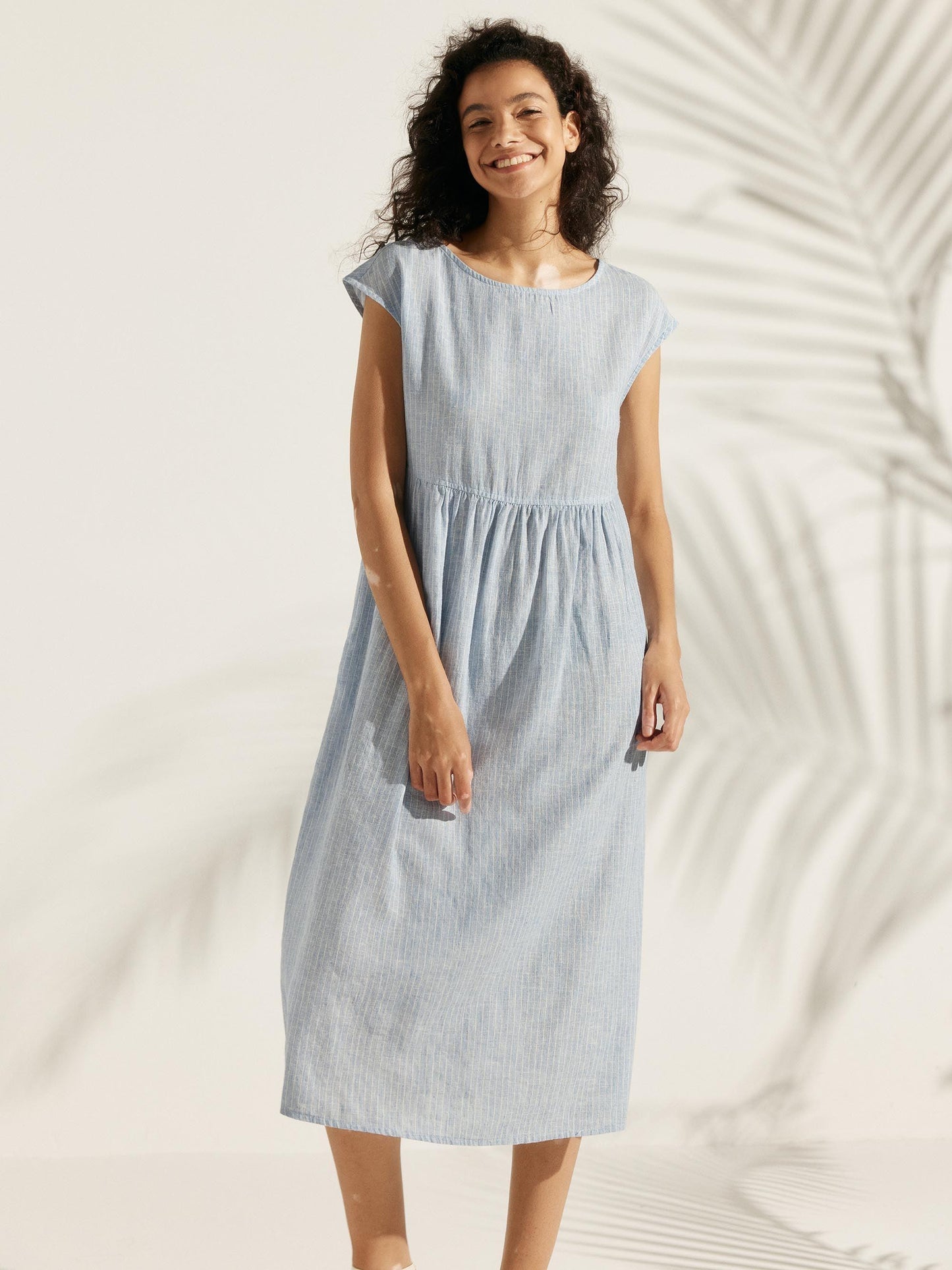 Harlow | Women’s Washed Linen Cap Sleeve Maxi Dress