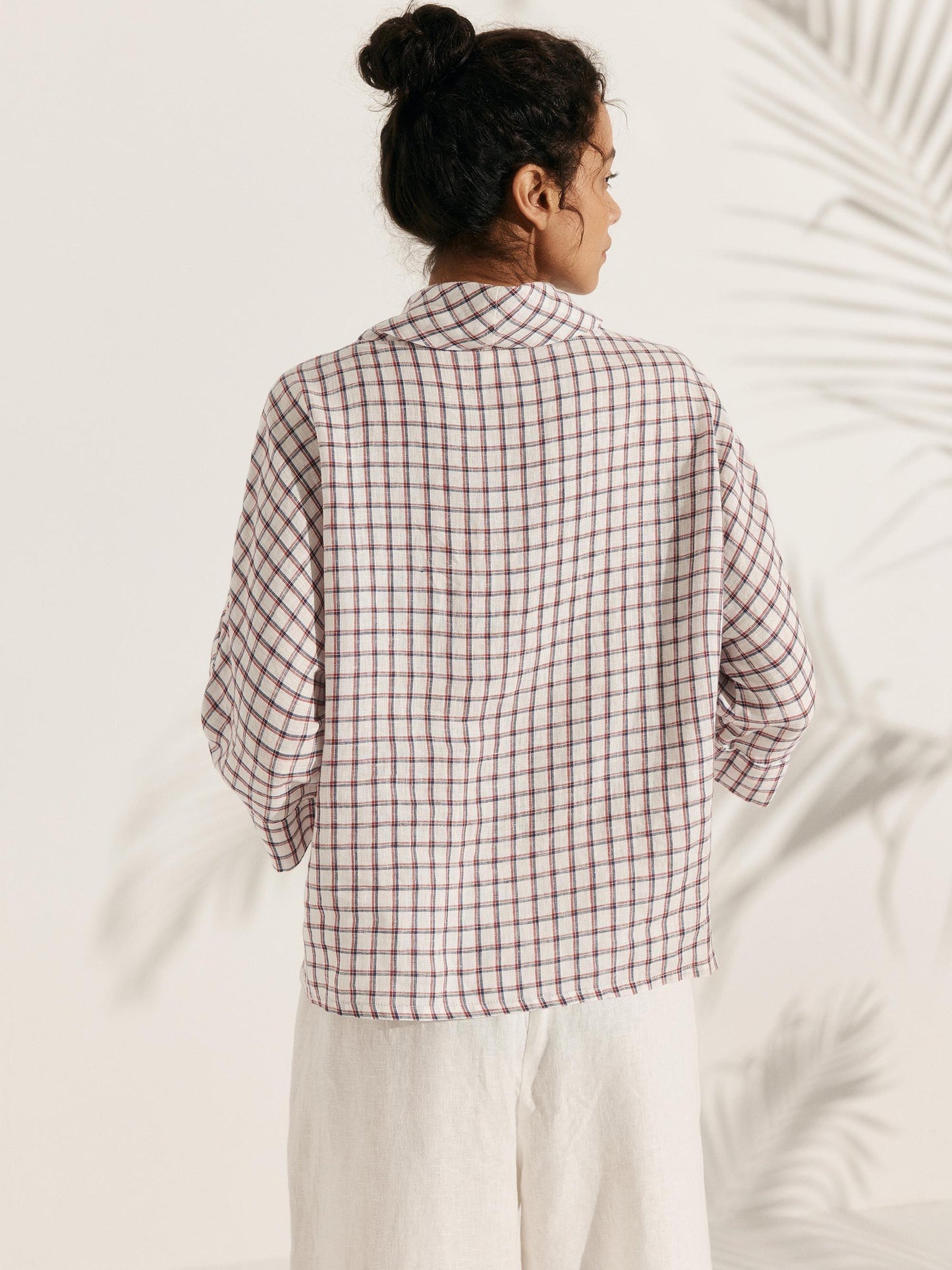 Trisha | Women’s Linen Dropped Collar Long Sleeve Shirt