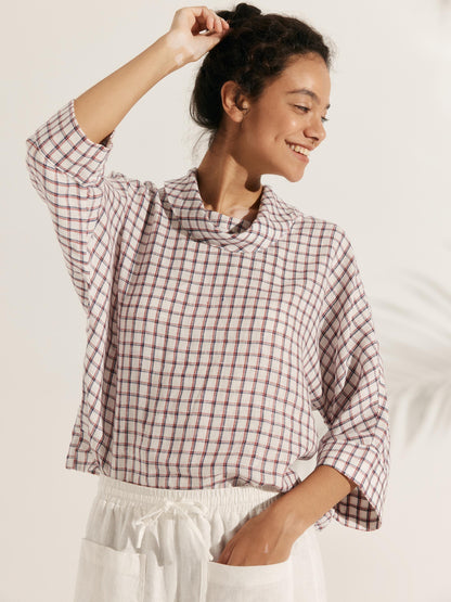 Trisha | Women’s Linen Dropped Collar Long Sleeve Shirt