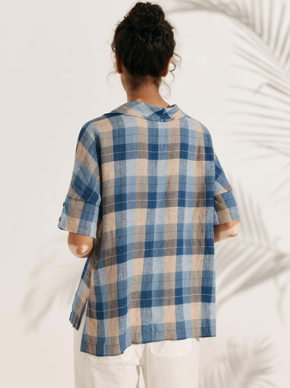 Reagan | Women’s Linen V-Neck Short Sleeve Shirt