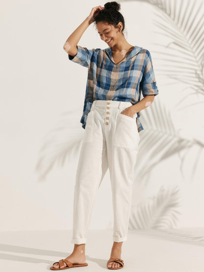 Blake | Women’s Linen V-Neck Short Sleeve Shirt