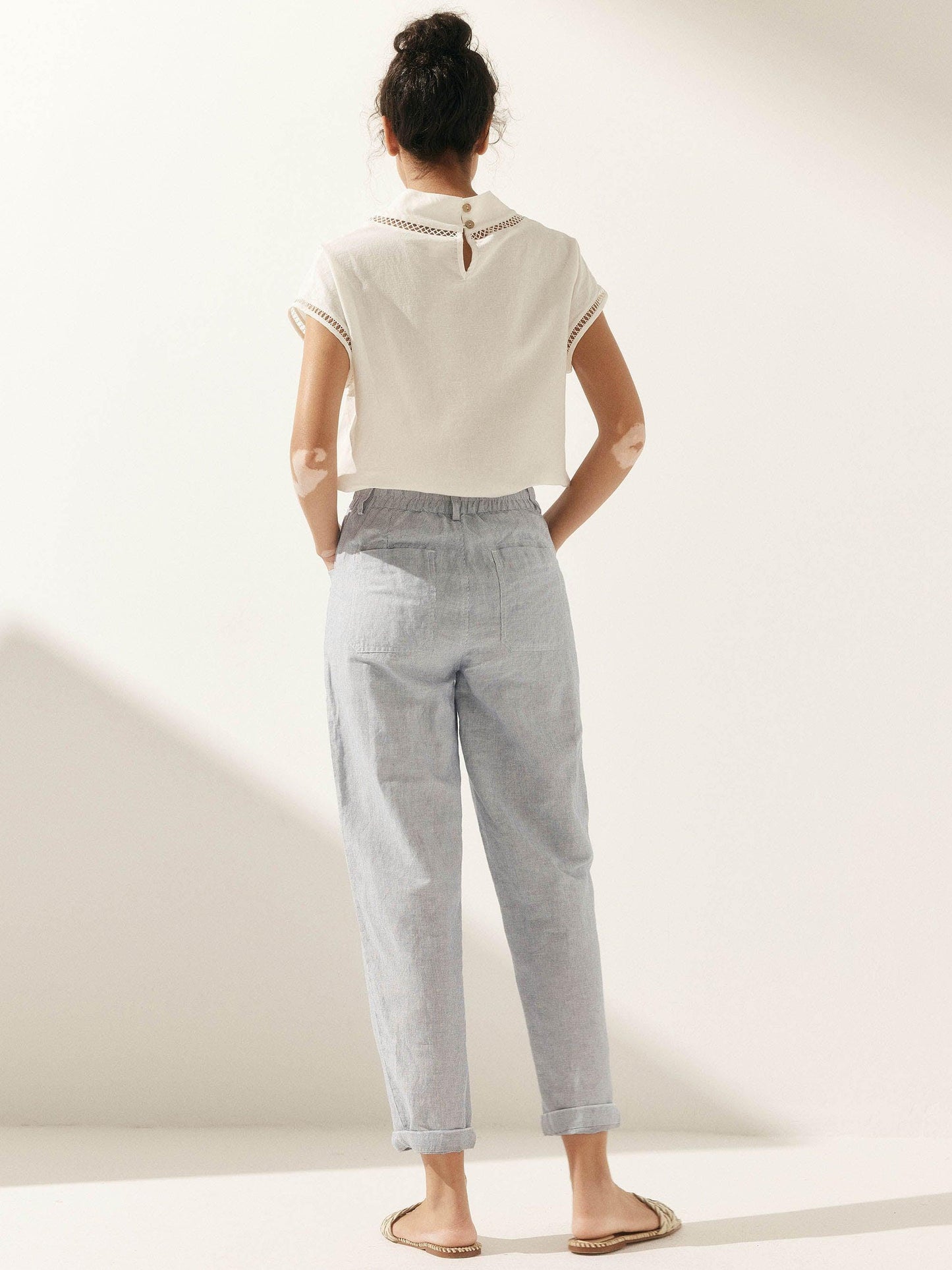 Blair | Women’s Linen Button-Fly High-Waist Trousers