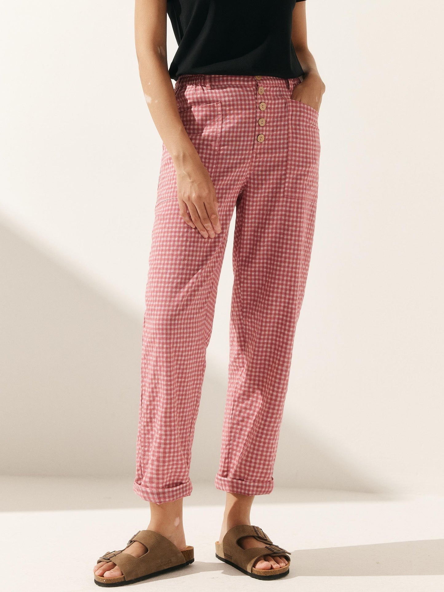 Blair | Women’s Linen Button-Fly High-Waist Trousers