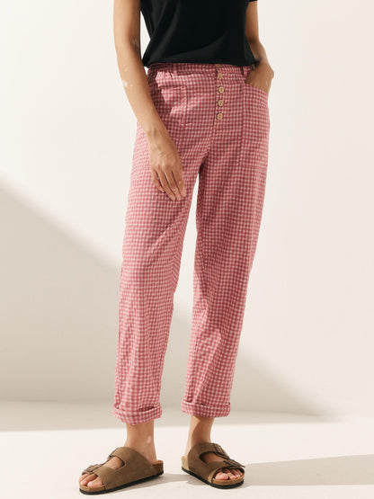 Blair | Women’s Linen Button-Fly High-Waist Trousers