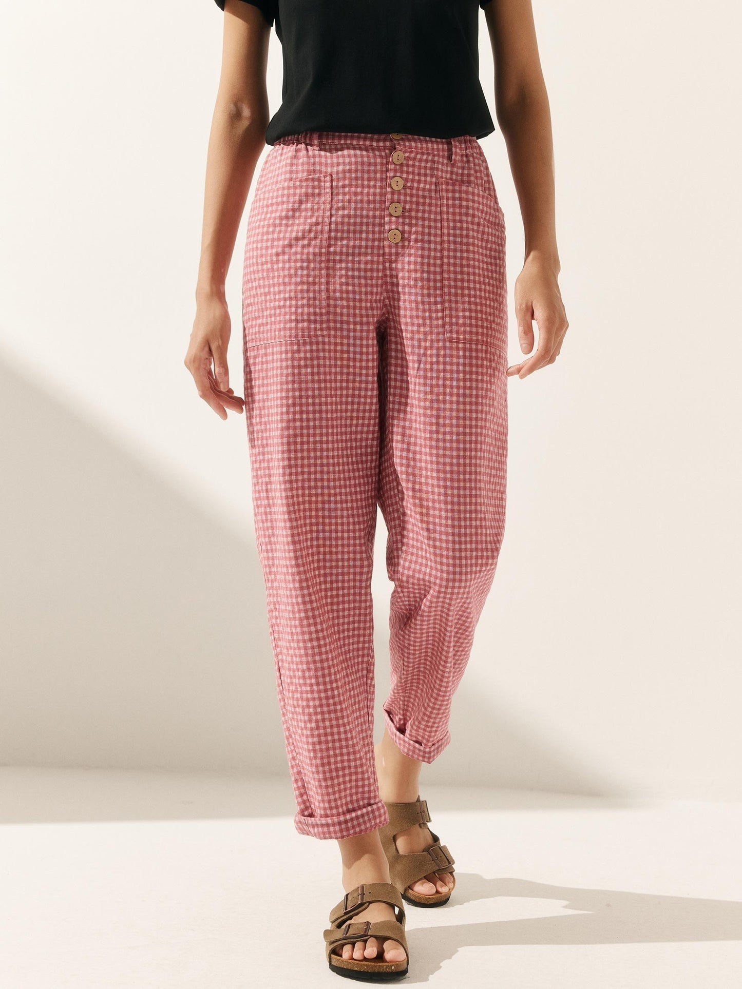 Blair | Women’s Linen Button-Fly High-Waist Trousers