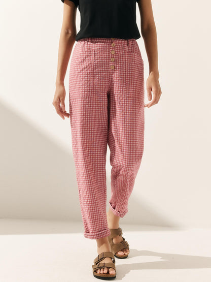 Blair | Women’s Linen Button-Fly High-Waist Trousers