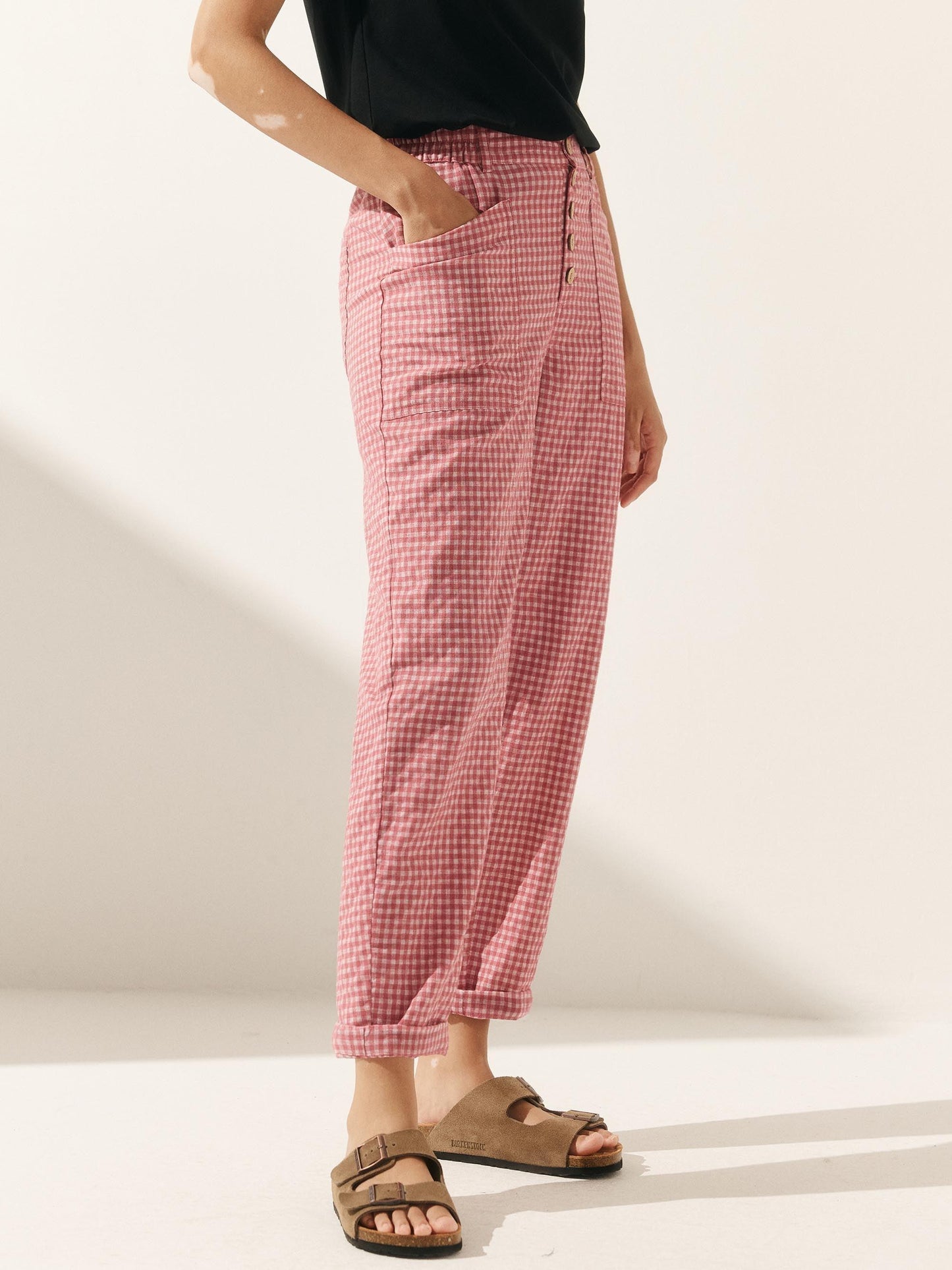 Blair | Women’s Linen Button-Fly High-Waist Trousers