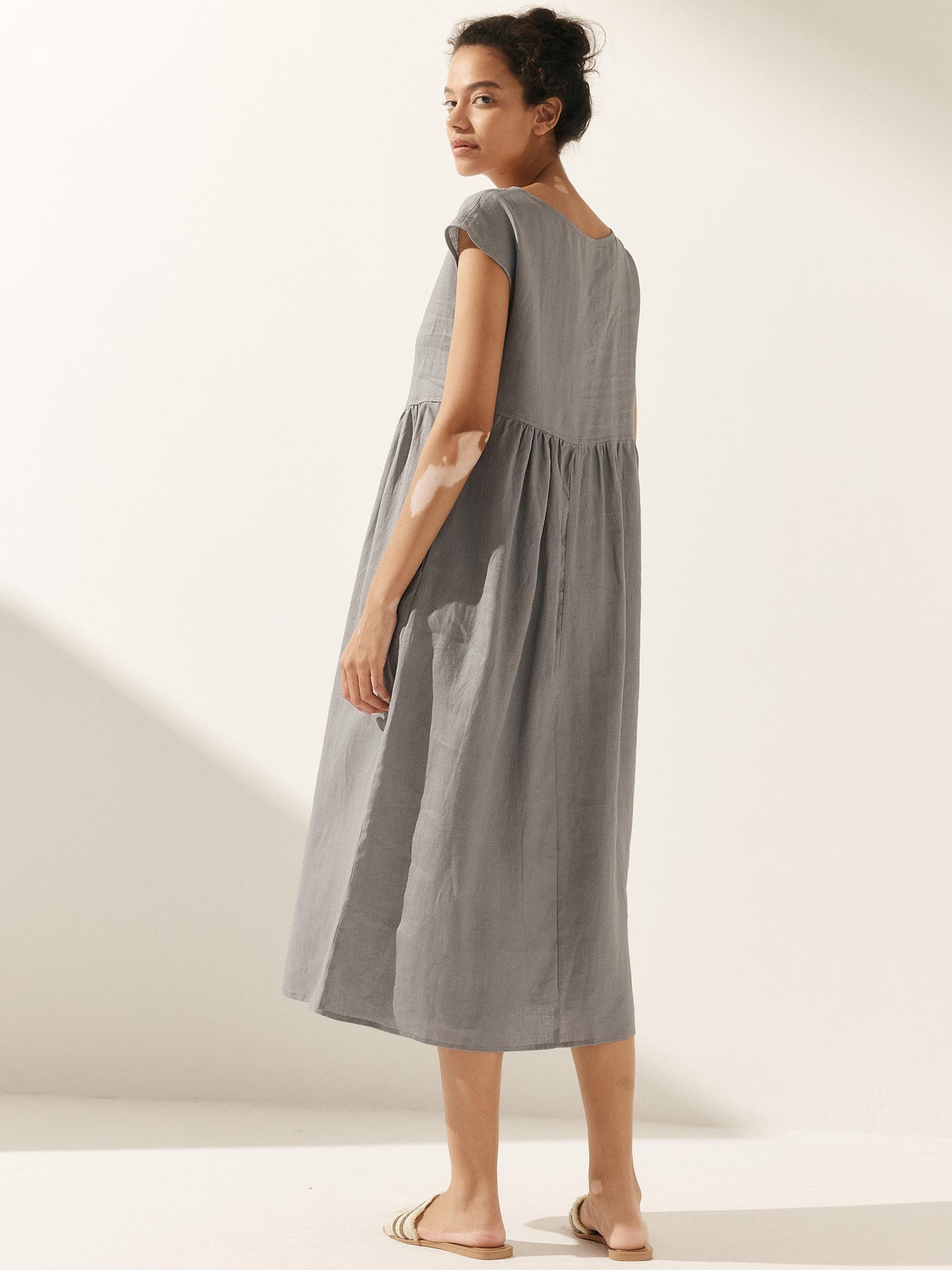 Harlow | Women’s Washed Linen Cap Sleeve Maxi Dress