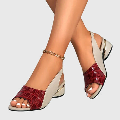 Virella | Women’s Colorblock Peep Toe Slingback Heel Sandals