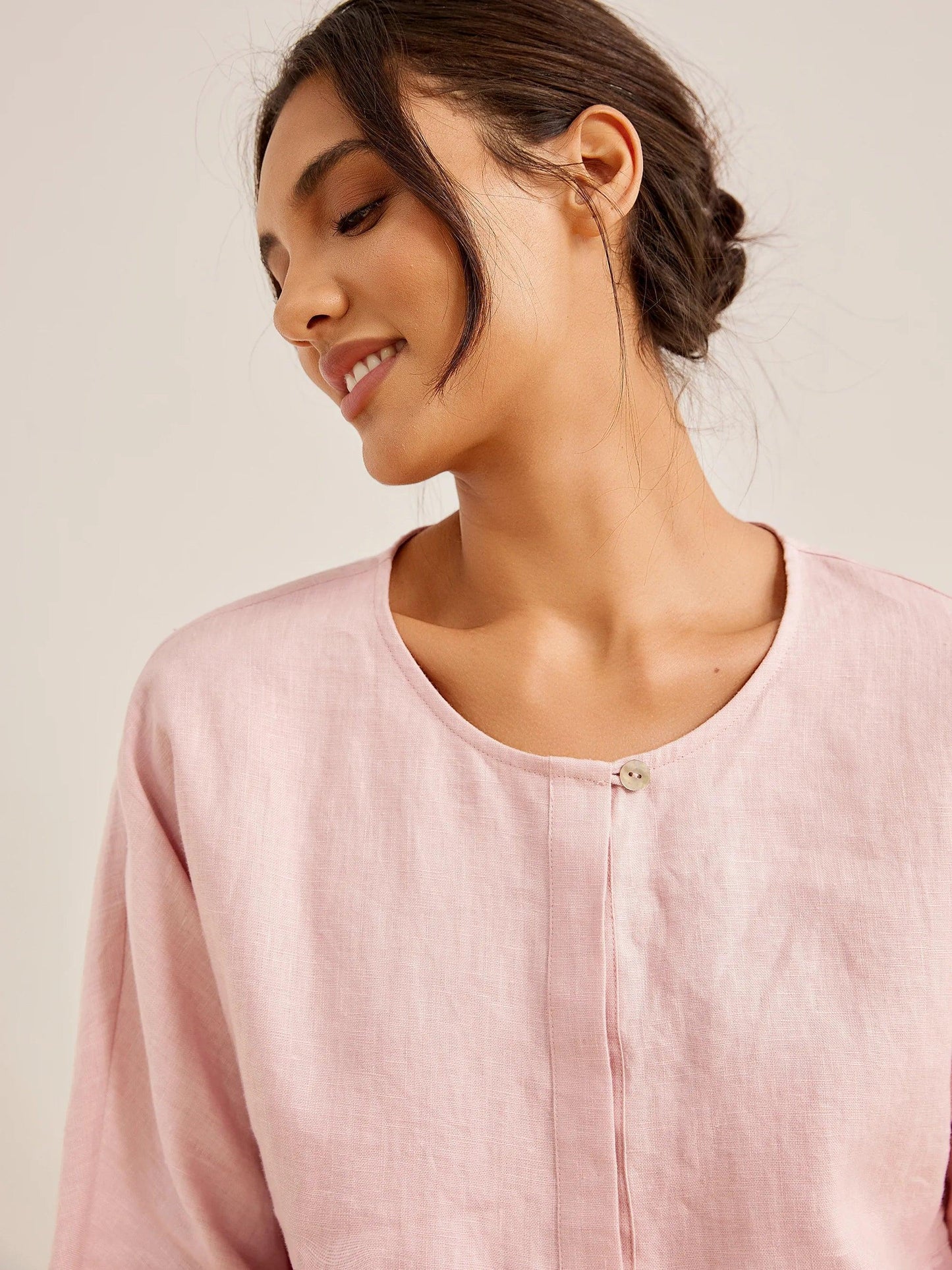 Maisie | Women’s Linen Long Sleeve Peplum Top