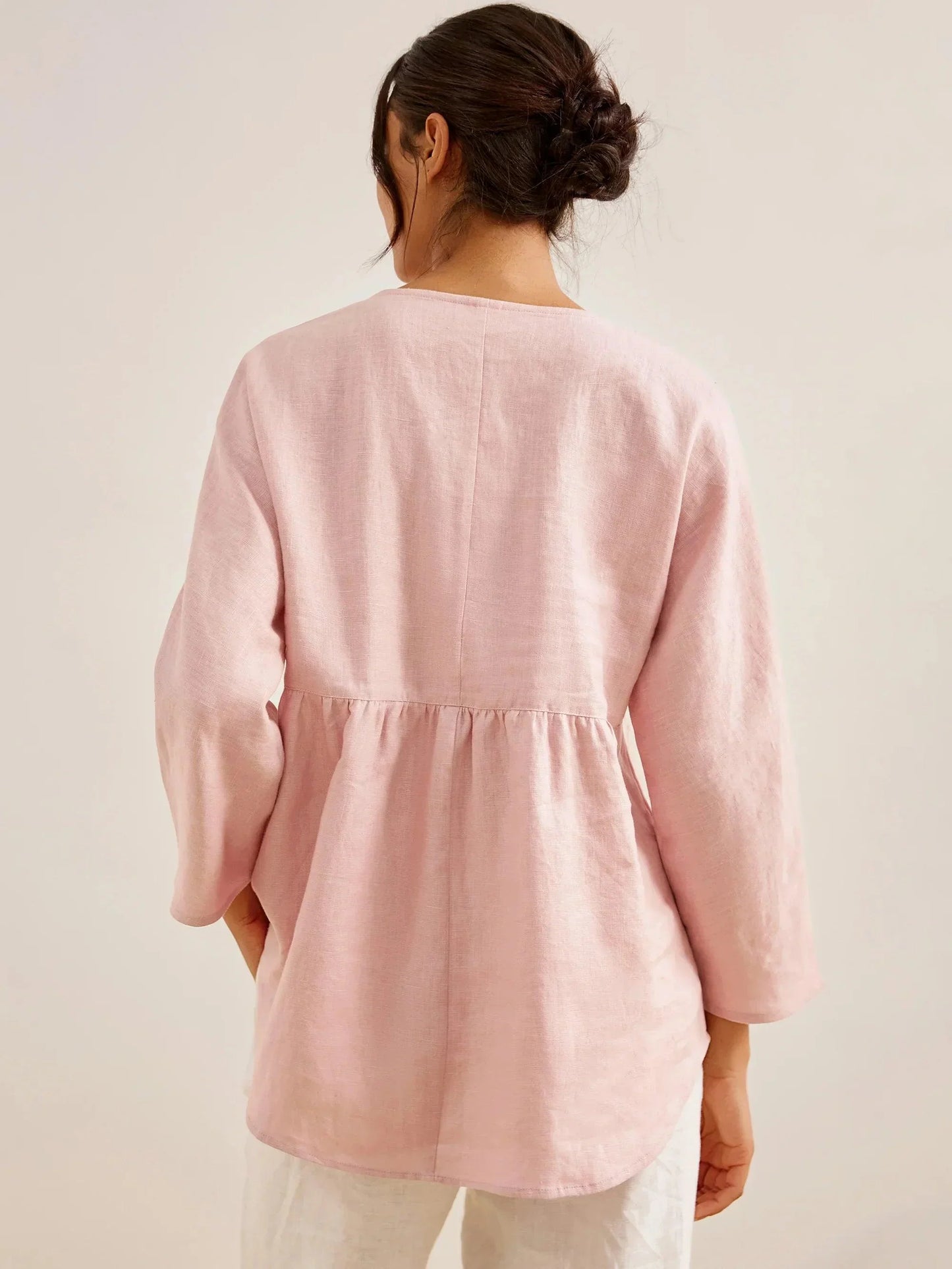 Maisie | Women’s Linen Long Sleeve Peplum Top