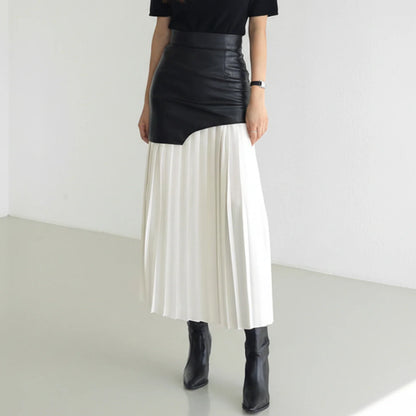 Maelle | Women’s Asymmetrical Pleated Midi Skirt