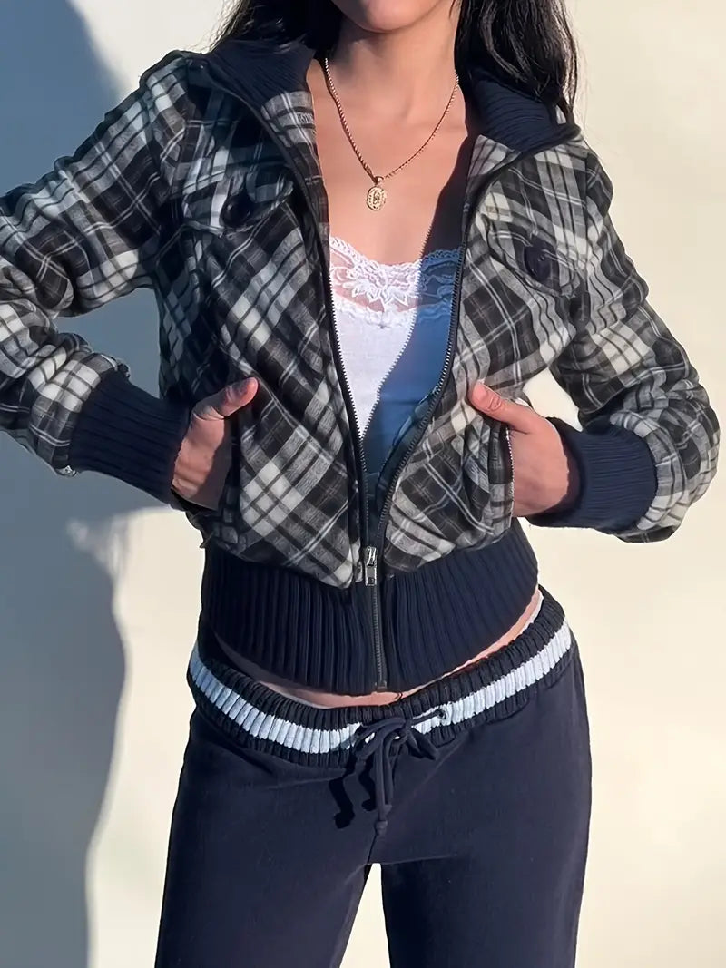 Kendra | Women’s Cropped Zip-Up Jacket