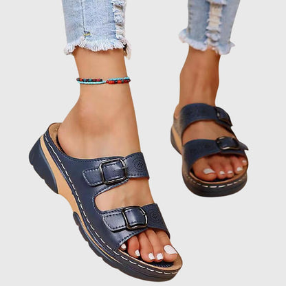 Laney | Women’s Orthopedic Buckle Strap Leather Sandals