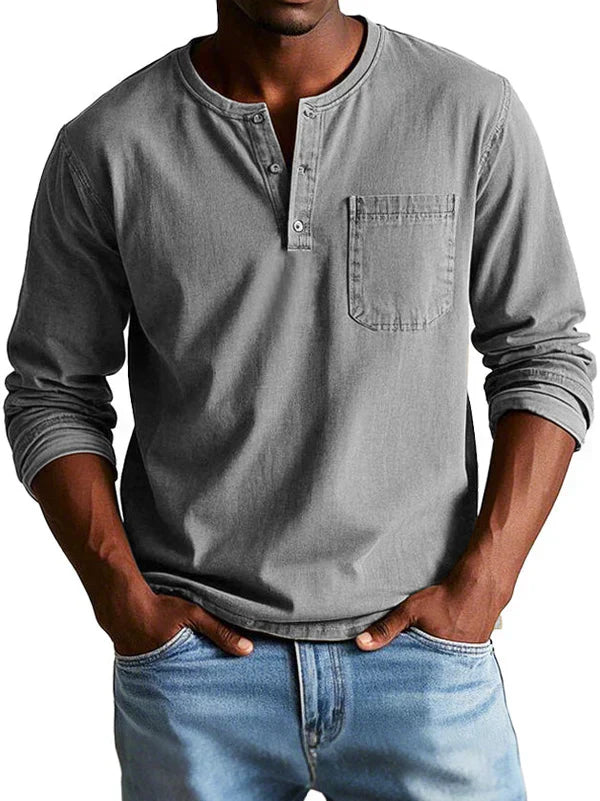 Colton | Men’s Casual Long Sleeve Henley Shirt