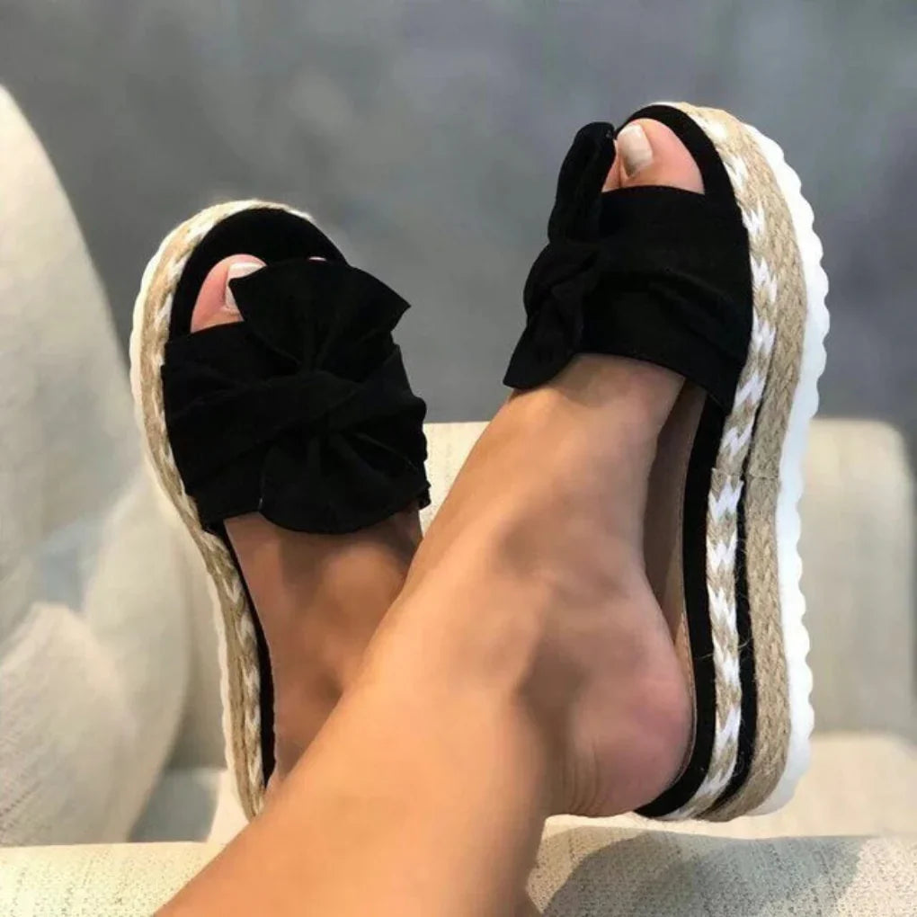 Kensington | Women’s Spring Bow Platform Slide Sandals