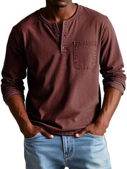 Colton | Men’s Casual Long Sleeve Henley Shirt