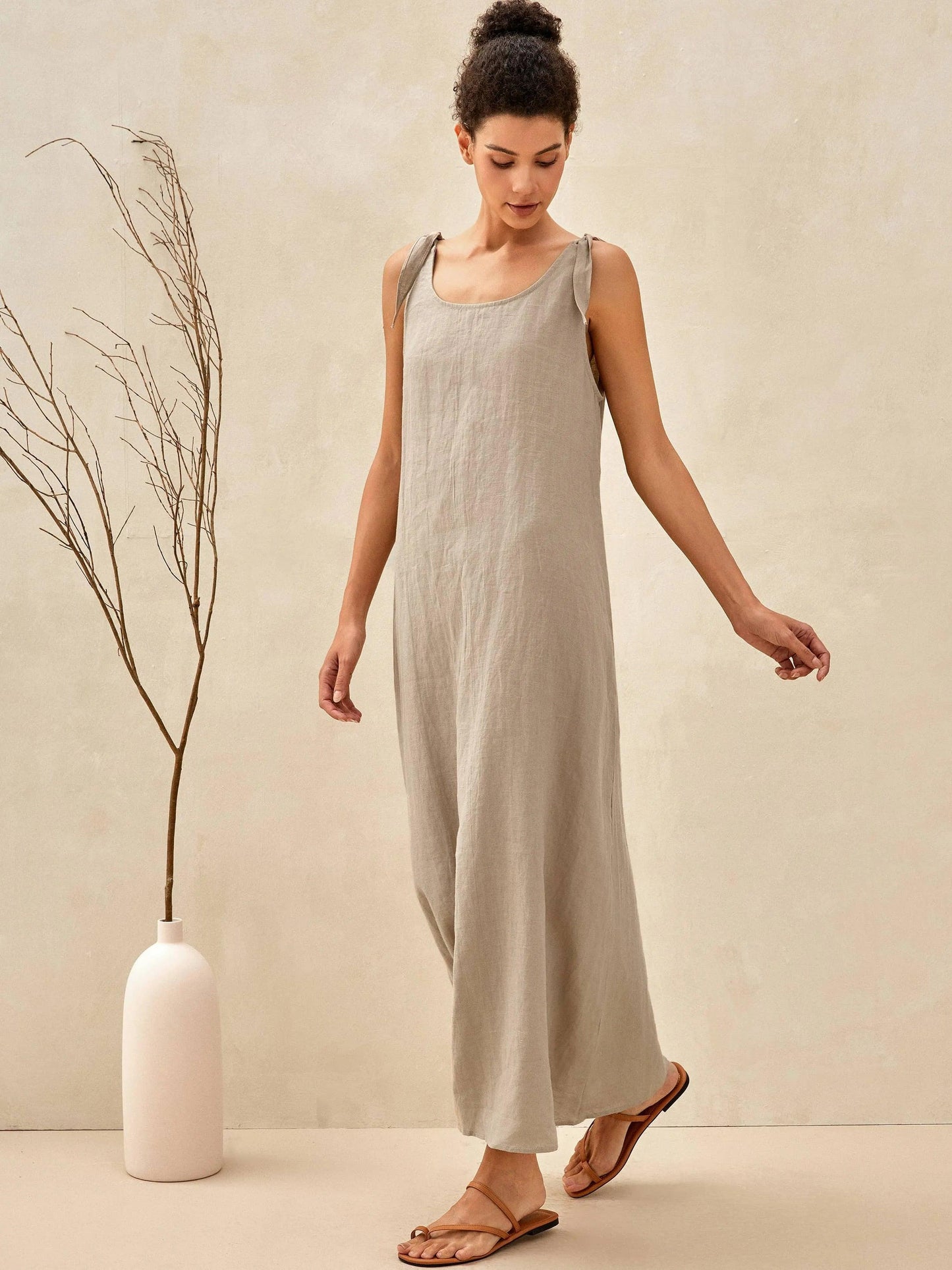 Whitney | Women’s Linen Camisole Maxi Dress