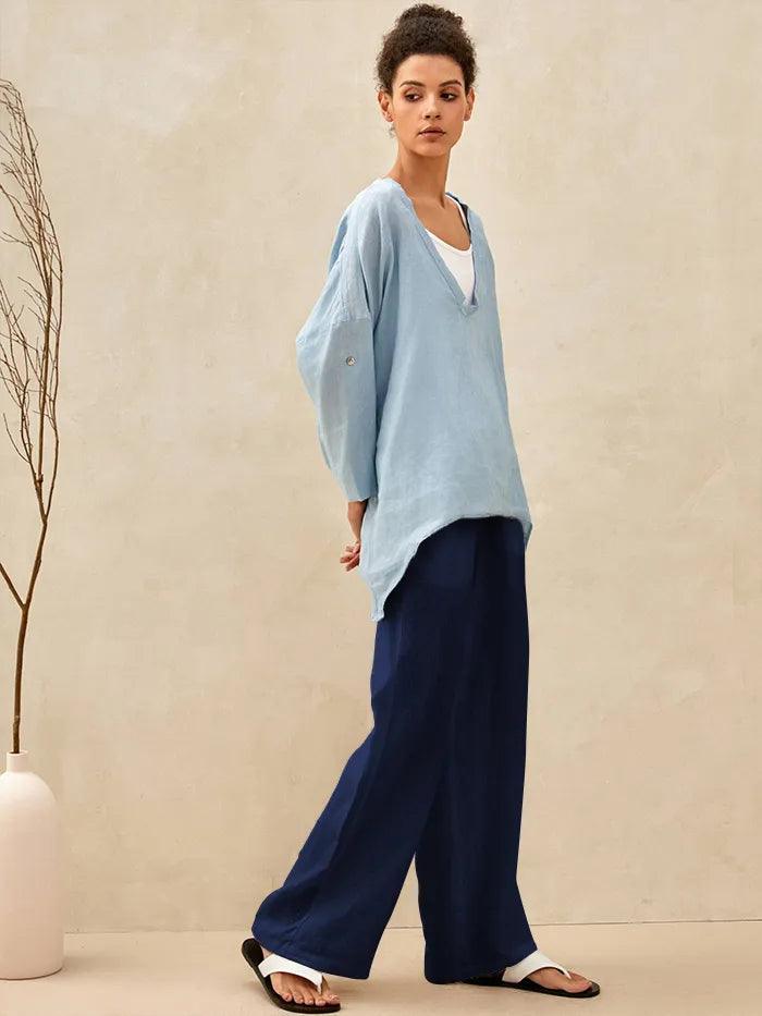Marielle | Women’s Linen Classic Straight-Leg Trousers