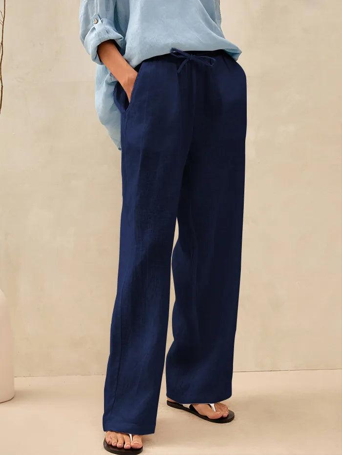 Marielle | Women’s Linen Classic Straight-Leg Trousers