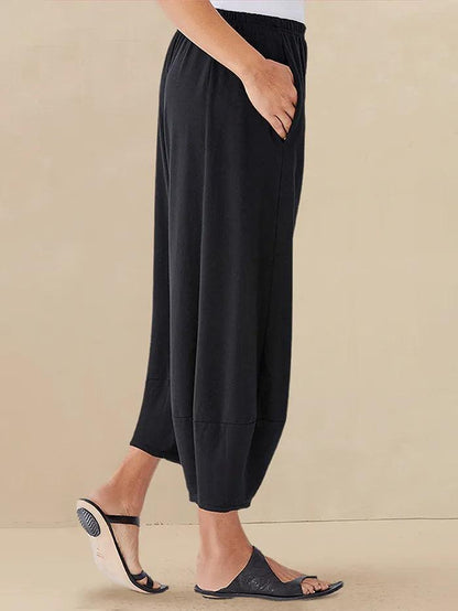 Fallon | Women’s Linen Cropped Pull-On Trouser