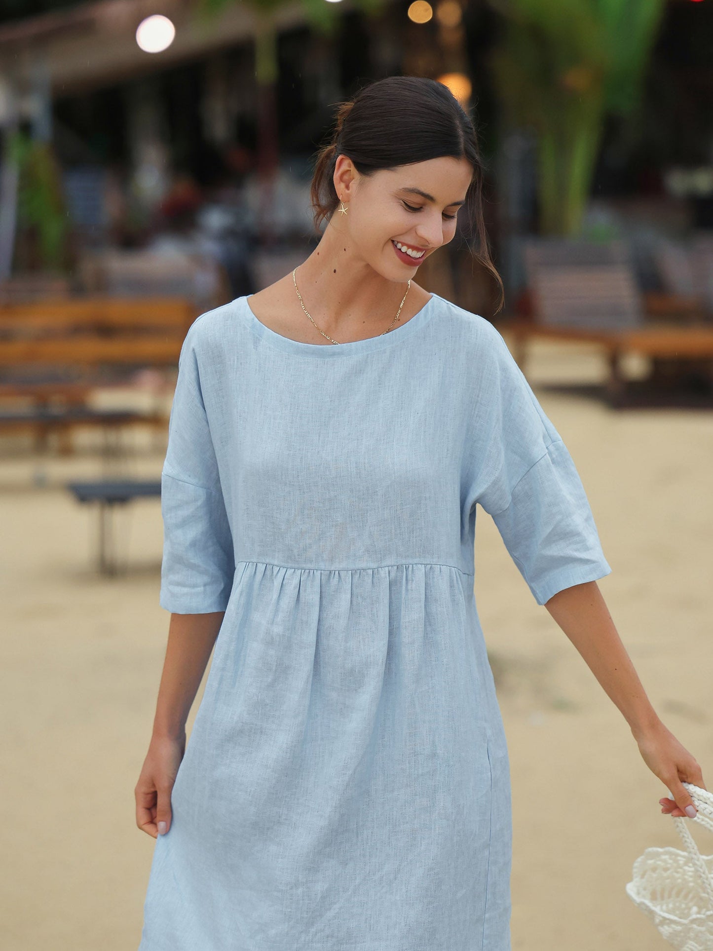 Piper | Women’s Linen A-Line Midi Dress