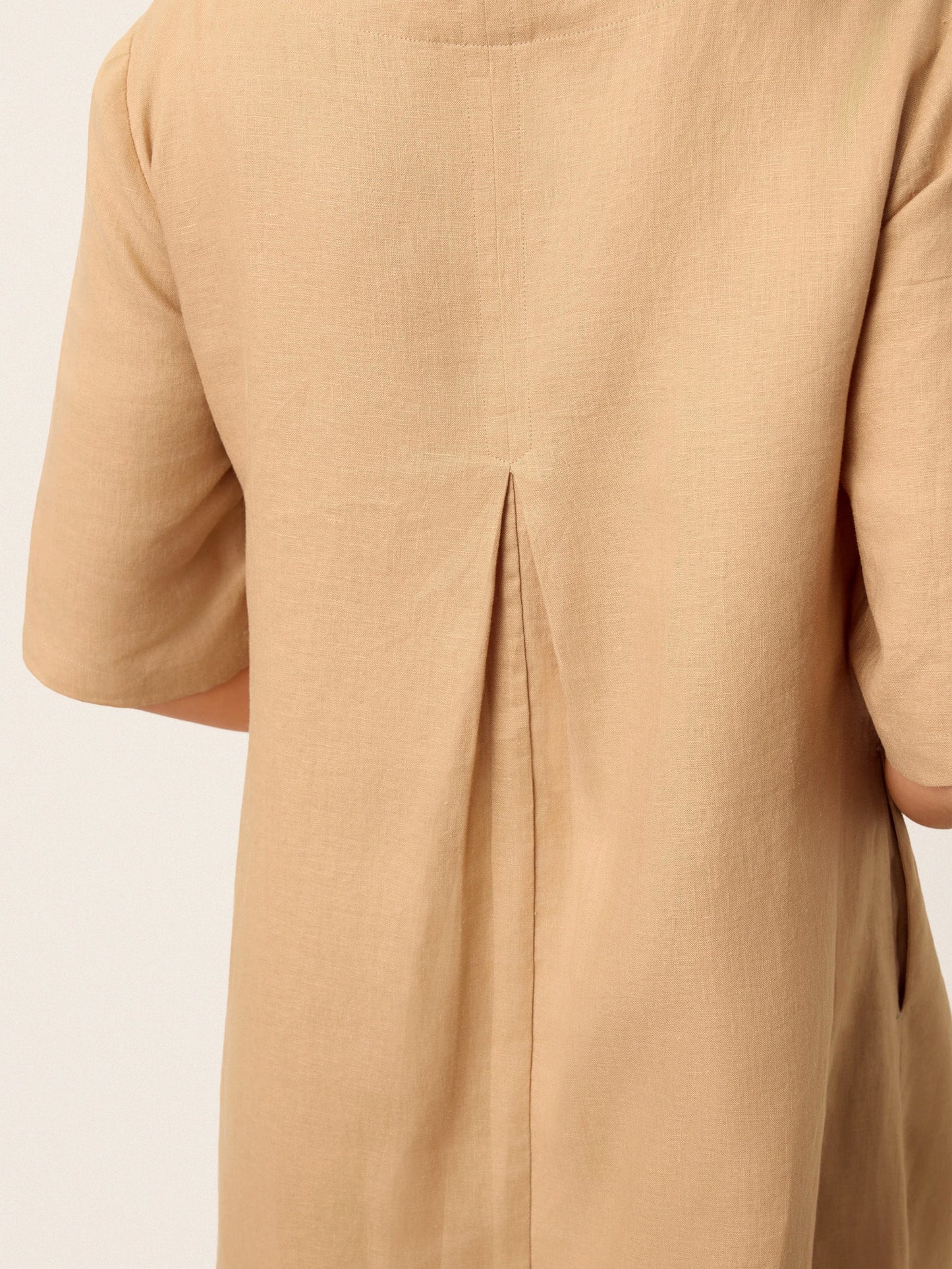 Maren | Women’s Linen Side-Gathered Bow Maxi Dress