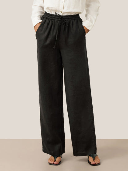 Marielle | Women’s Linen Classic Straight-Leg Trousers