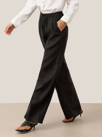 Marielle | Women’s Linen Classic Straight-Leg Trousers