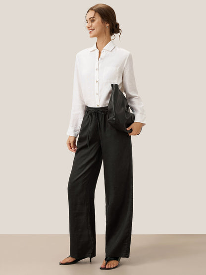 Marielle | Women’s Linen Classic Straight-Leg Trousers