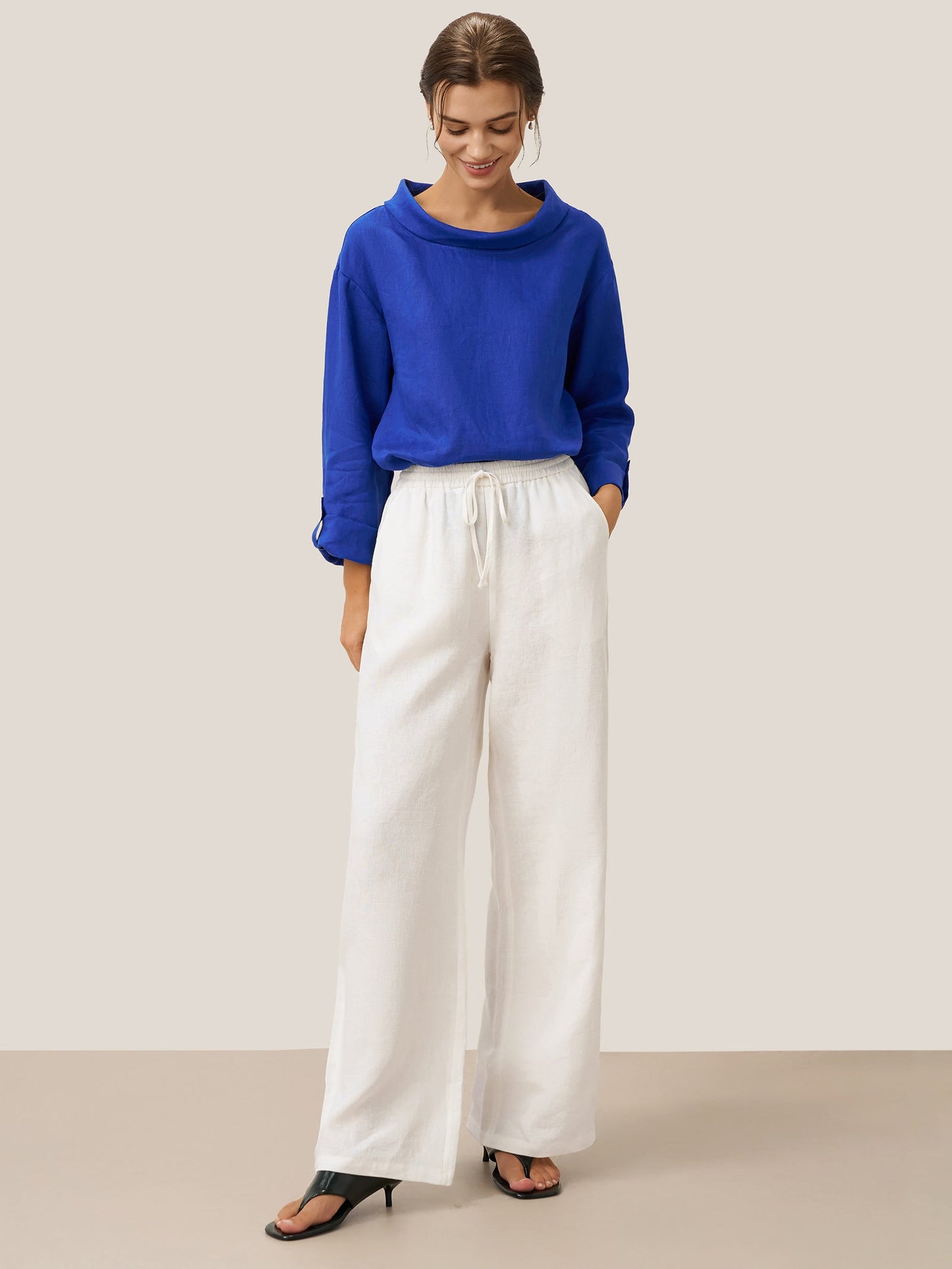 Marielle | Women’s Linen Classic Straight-Leg Trousers