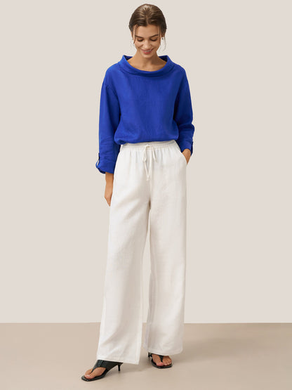 Marielle | Women’s Linen Classic Straight-Leg Trousers