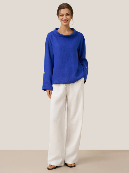 Marielle | Women’s Linen Classic Straight-Leg Trousers
