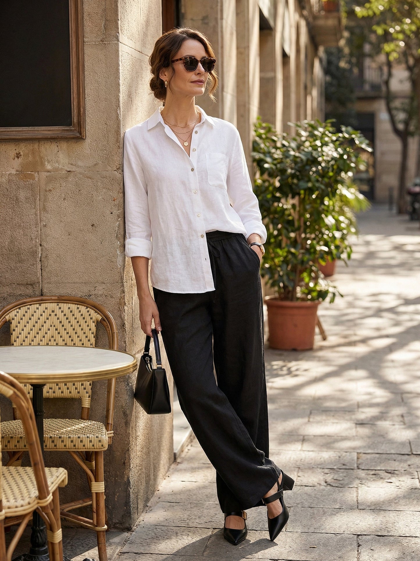 Marielle | Women’s Linen Classic Straight-Leg Trousers
