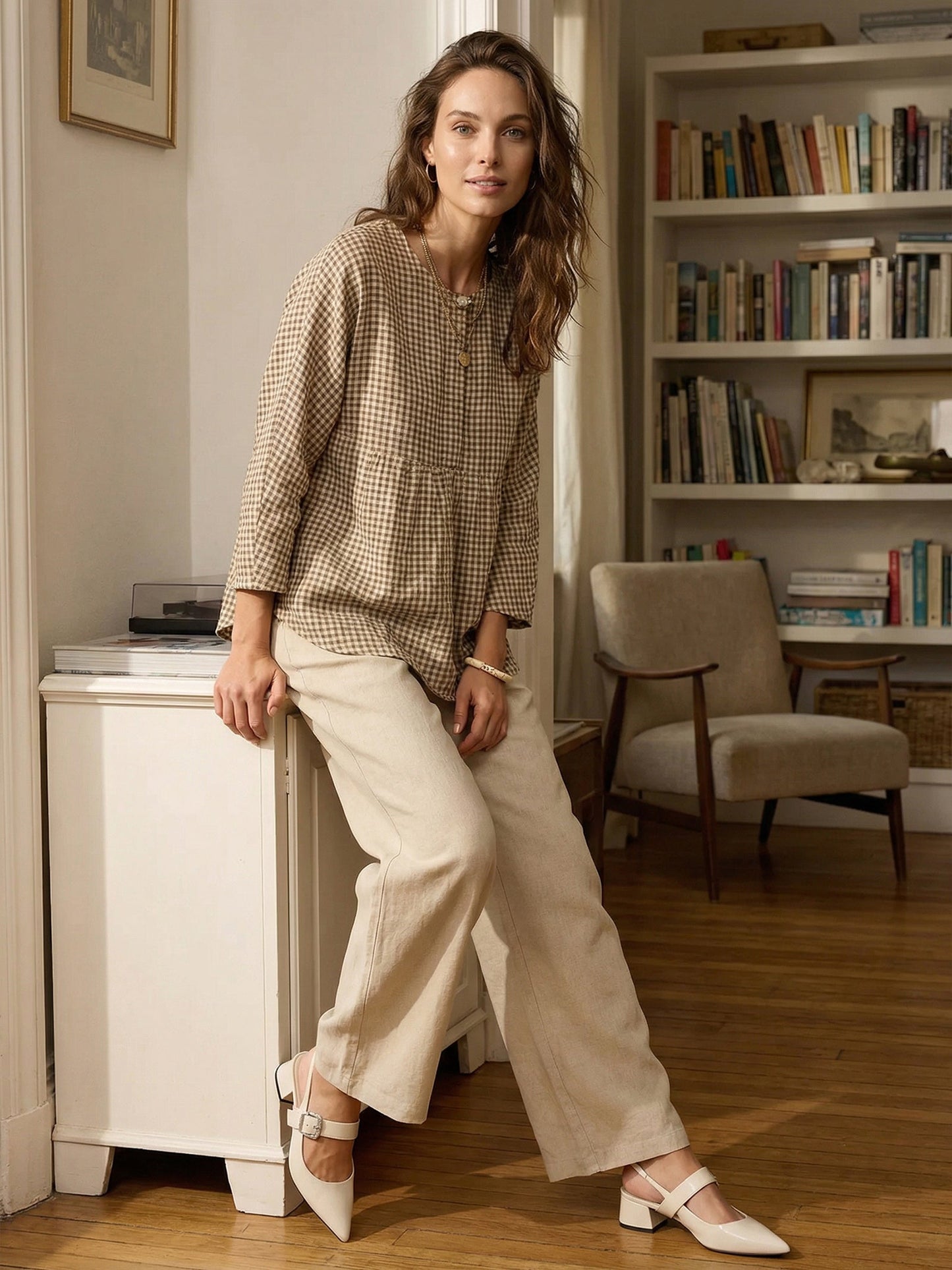 Marielle | Women’s Linen Classic Straight-Leg Trousers