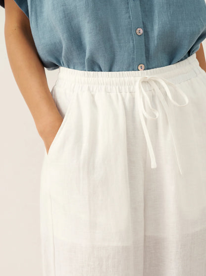 Winslow | Women’s Linen Embroidered Elastic Waist Trousers