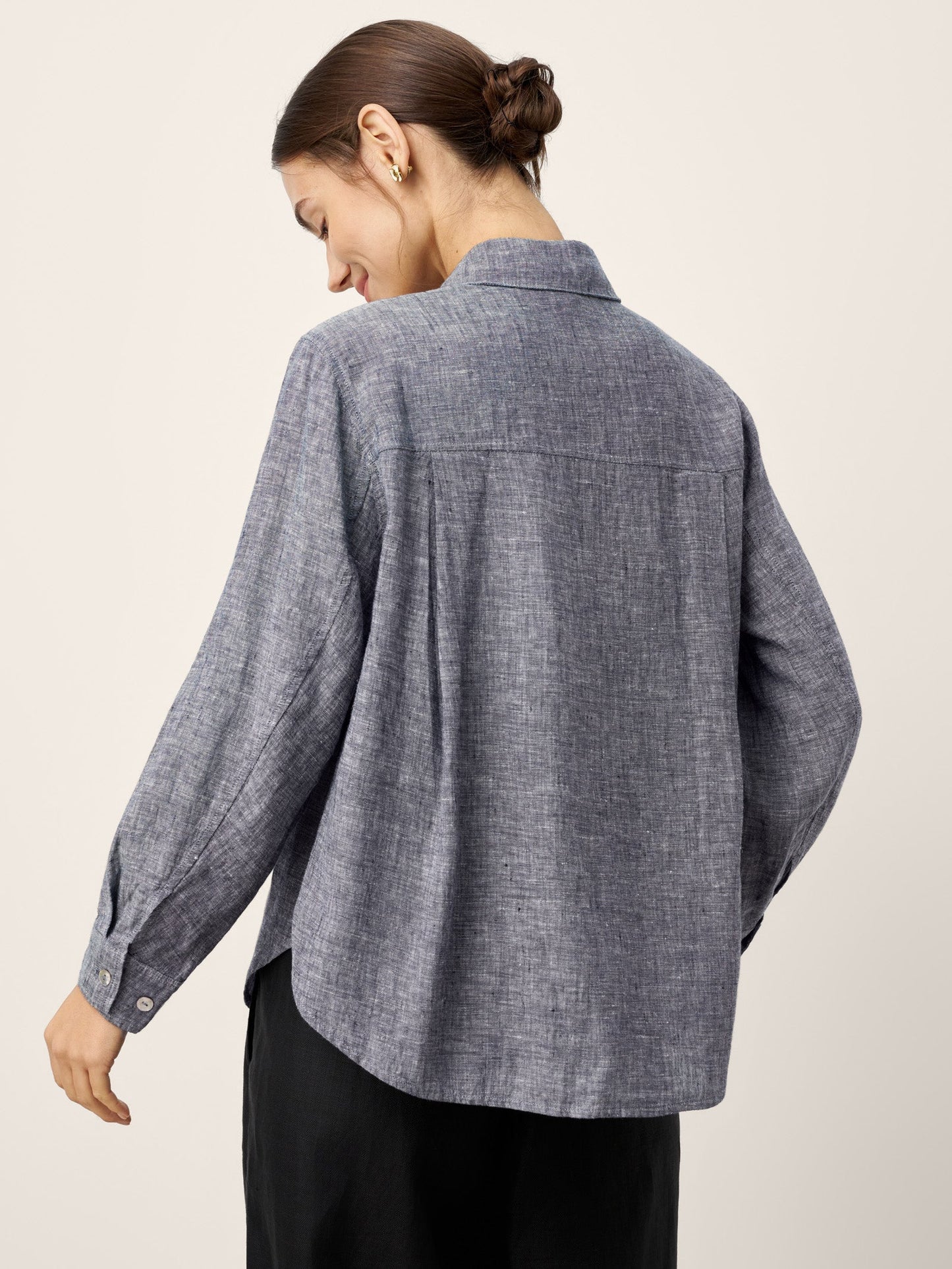 Brittany | Women’s Linen Relaxed Drop Shoulder Pocket Shirt
