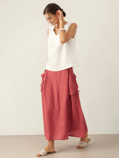 Bristol | Women’s Linen V-Neck Sleeveless Top