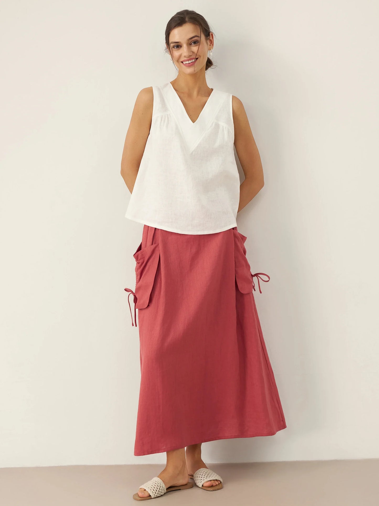 Bristol | Women’s Linen V-Neck Sleeveless Top