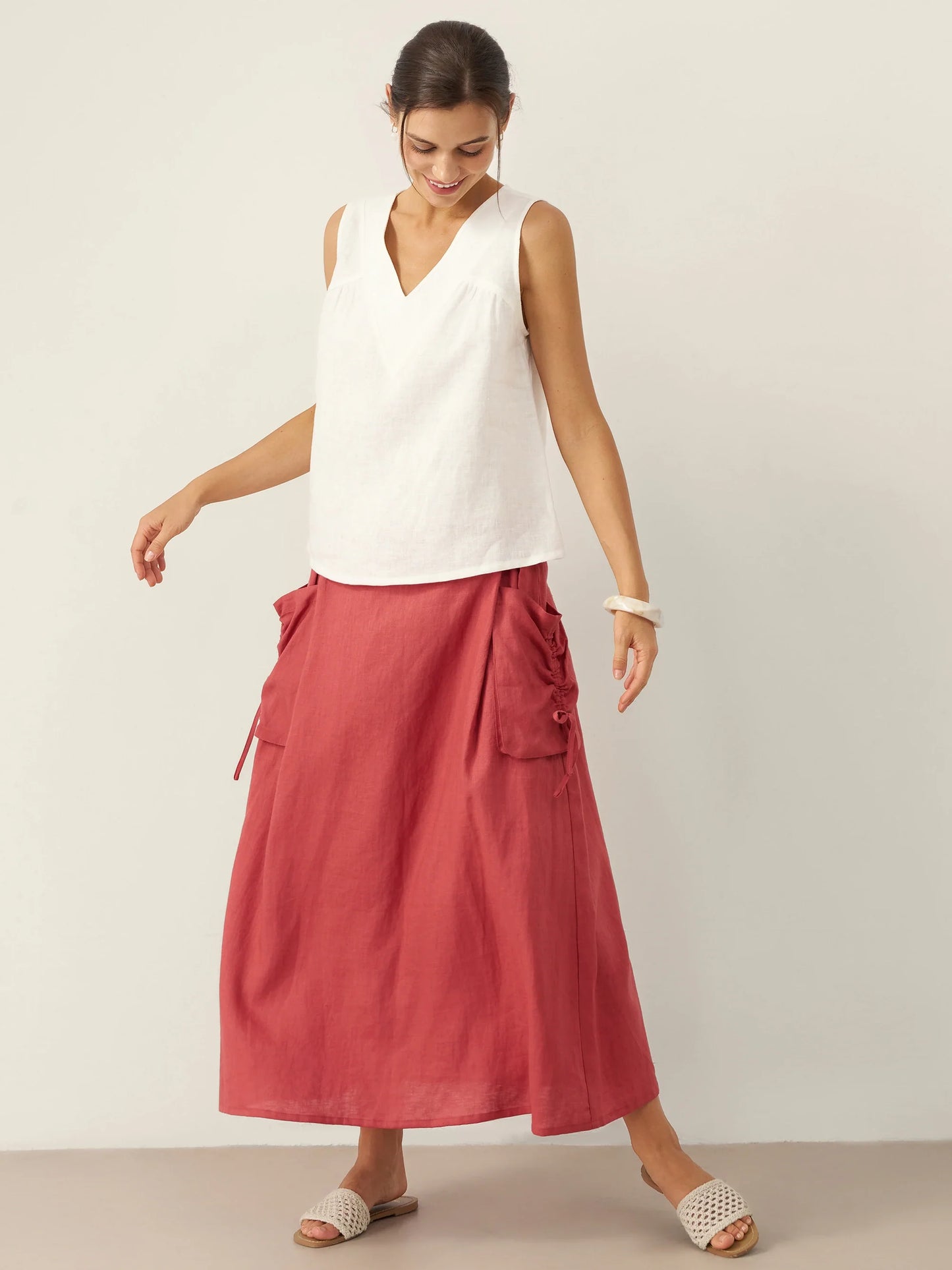 Bristol | Women’s Linen V-Neck Sleeveless Top