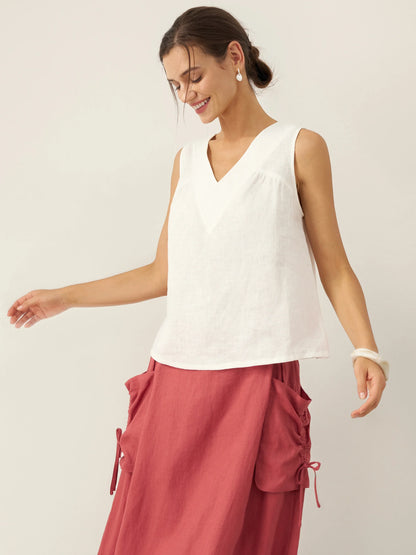 Bristol | Women’s Linen V-Neck Sleeveless Top