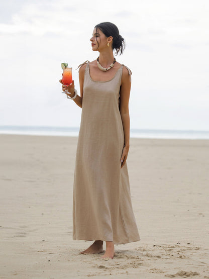 Whitney | Women’s Linen Camisole Maxi Dress