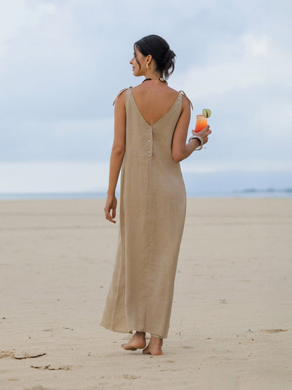 Whitney | Women’s Linen Camisole Maxi Dress
