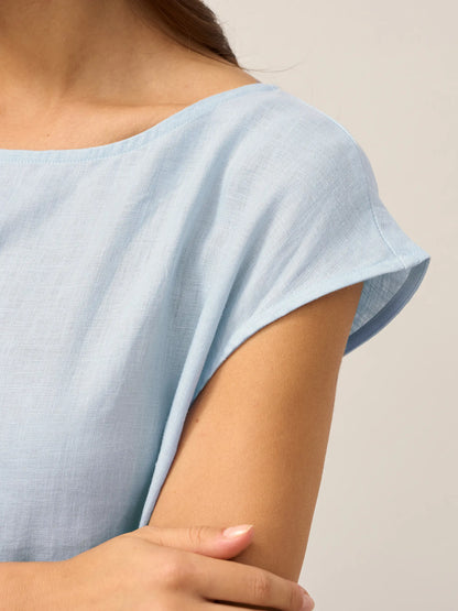 Harlow | Women’s Washed Linen Cap Sleeve Maxi Dress