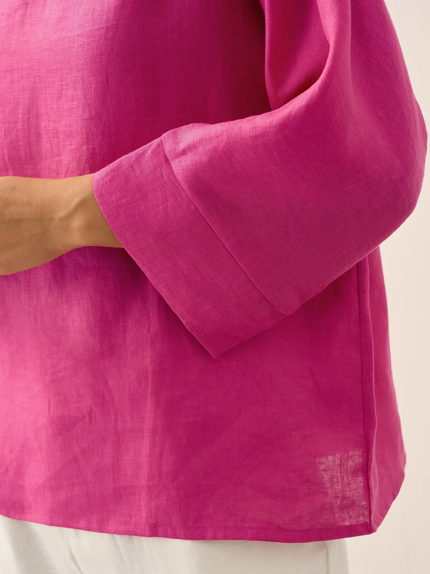 Trisha | Women’s Linen Dropped Collar Long Sleeve Shirt